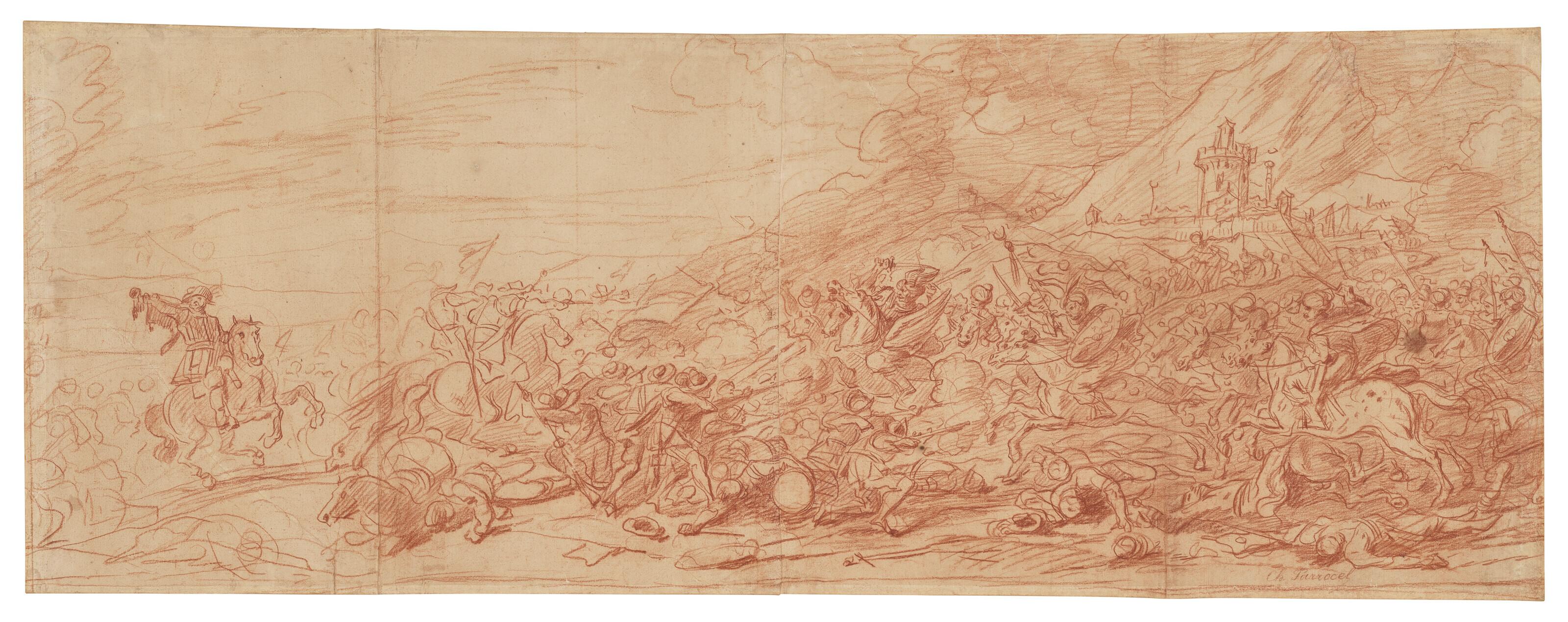 Charles Parrocel - Battle scene with oriental horsemen