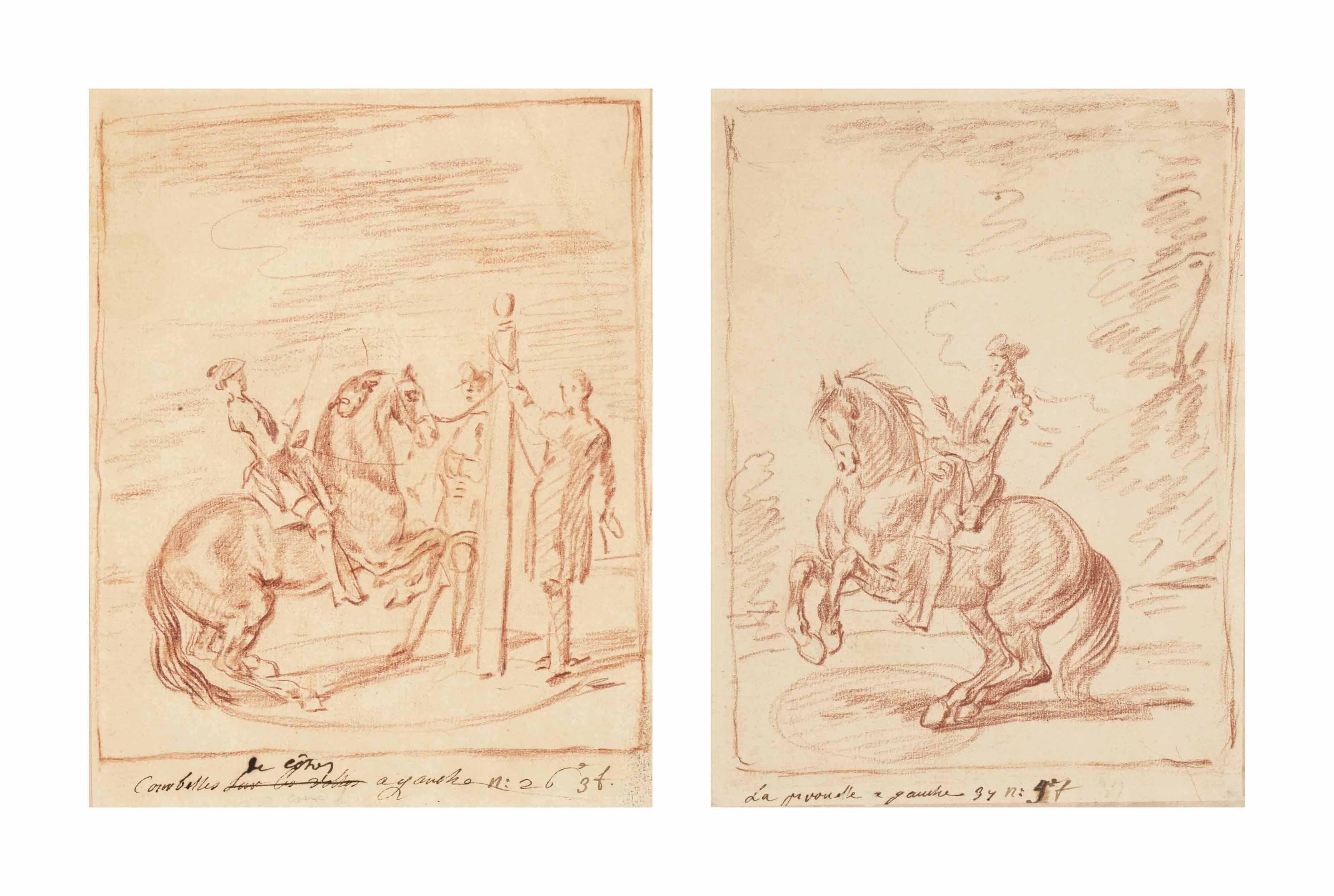 Charles Parrocel - Courbettes De Côté À Gauche; Et La Pirouette À Gauche