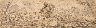 Charles Parrocel - Reitergefecht mit fliehendem Reiter.