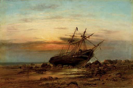 Charles Parsons Knight - A beached boat