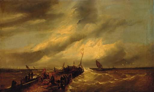 Charles Parsons Knight - Fisherfolk on the jetty