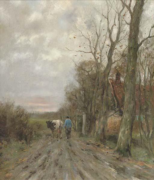Charles Paul Gruppe - Along A Country Track At Sunset