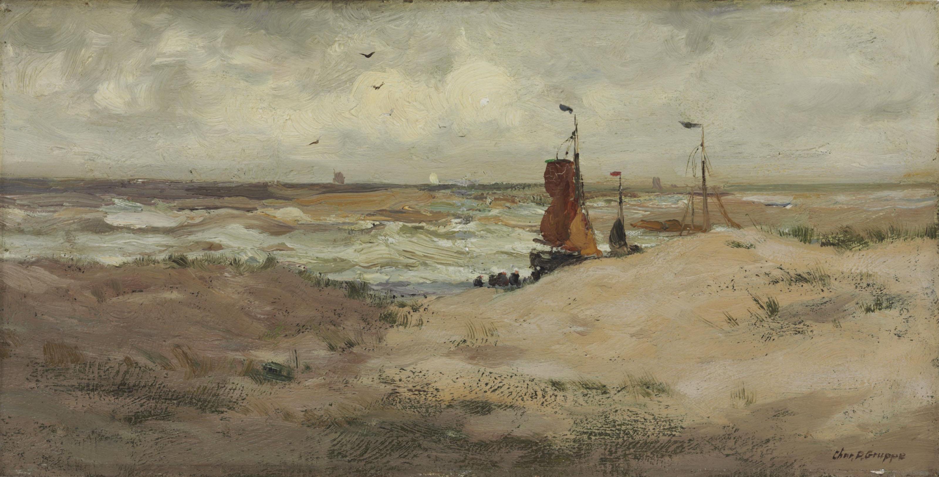 Charles Paul Gruppe - Beach Scene, Holland