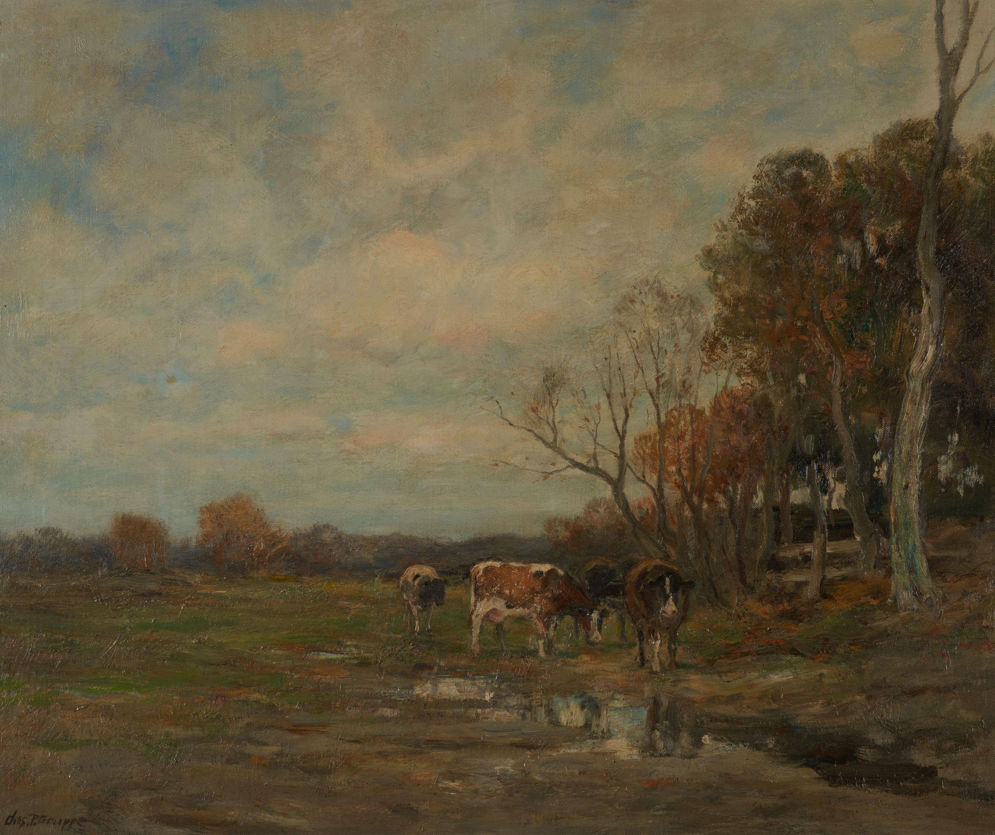 Charles Paul Gruppe - Cows in an Autumn Pasture