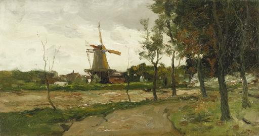 Charles Paul Gruppe - Landscape with Windmill