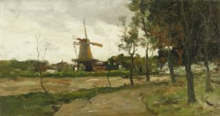 Charles Paul Gruppe - Landscape with Windmill
