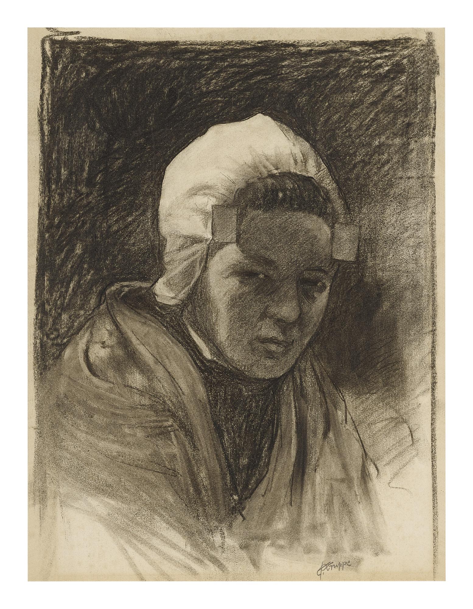 Charles Paul Gruppe - Portrait Of A Dutch Girl