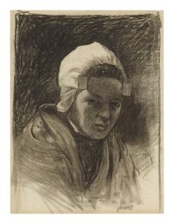 Charles Paul Gruppe - Portrait Of A Dutch Girl