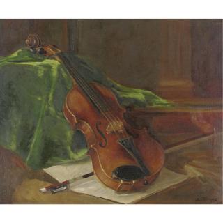 Charles Paul Gruppe - Still Life With Violin And Bow