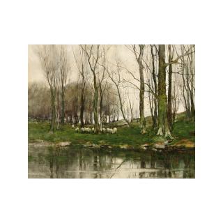 Charles Paul Gruppe - View Of The Haagse Bos With Grazing Sheep