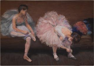 Charles Paul Renouard - Danseuses ajustant leur chausons