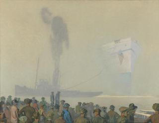 Charles Pears, RSMA - Launching of the Empress of Scotland