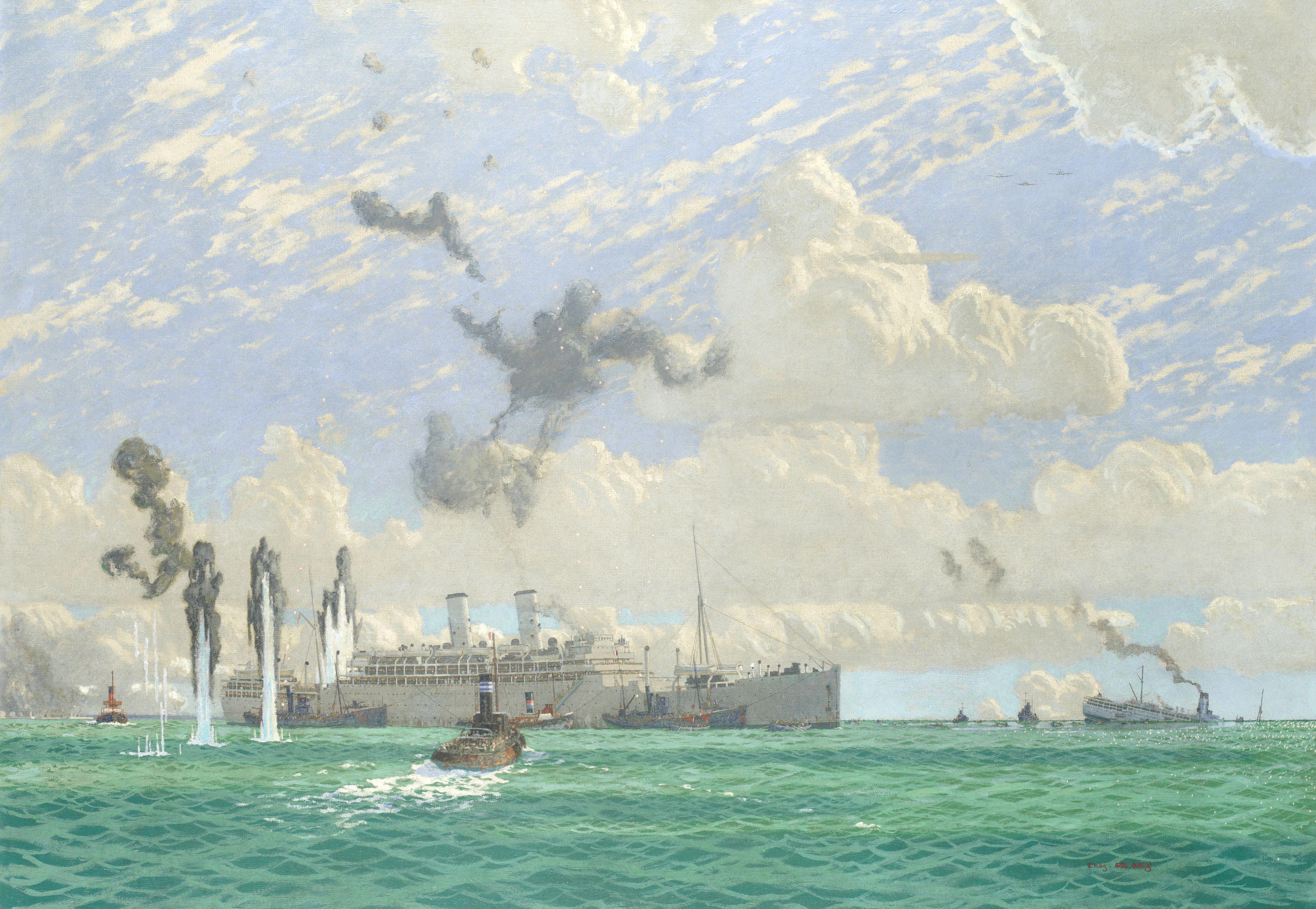 Charles Pears, RSMA - The Evacuation of St Nazaire, 17th June 1940