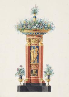 Charles Percier - A Design For A Jardinère, With A Relief Of Venus And Apollo