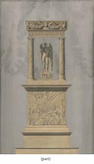 Charles Percier - A Monument With Napoleon As A Winged Genius Holding A Victory Statuette Under An Arch