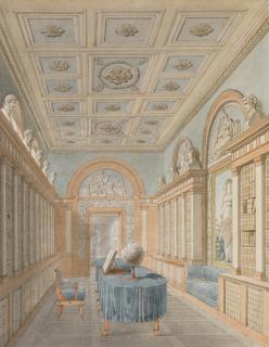 Charles Percier - Interior View Of A Grand Library