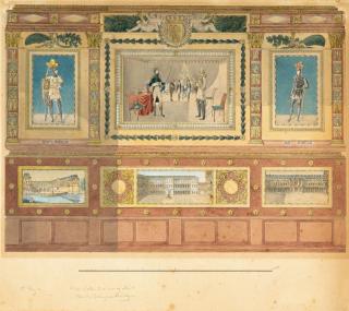 Charles Percier - Premier projet pour le Petit Salon de Sa majasté (Wandaufriss)