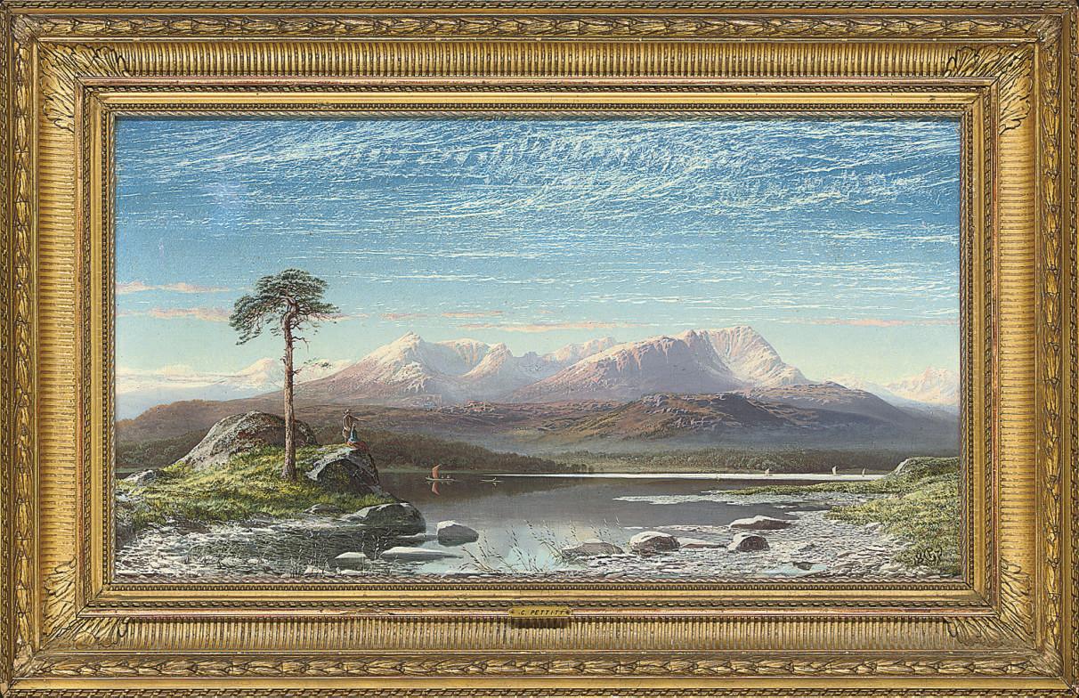 Charles Pettitt - The first snow, the mountains of Coniston, from Windermere
