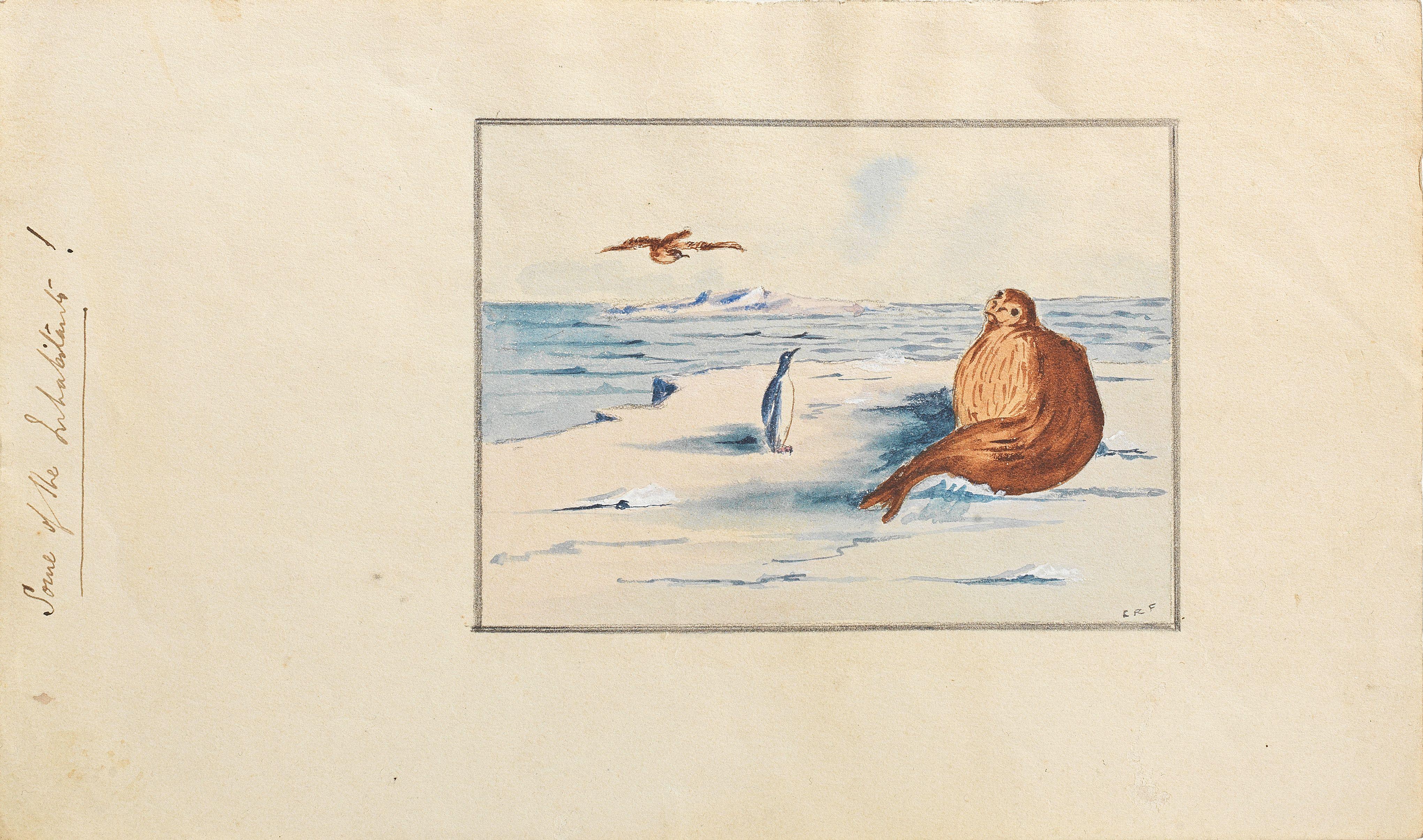 Charles Reginald Ford - \'A feeble attempt to show how the Royal Society Range of mountains appeared sometimes\'; \'Some of the inhabitants\' (2)