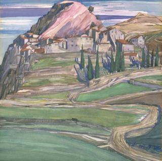 Charles Rennie Mackintosh, R.S.W. - A Hill Town in Southern France