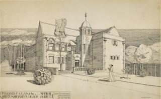 Charles Rennie Mackintosh - Perspective Drawing of the Anatomical School, Queen Margaret College, University of Glasgow