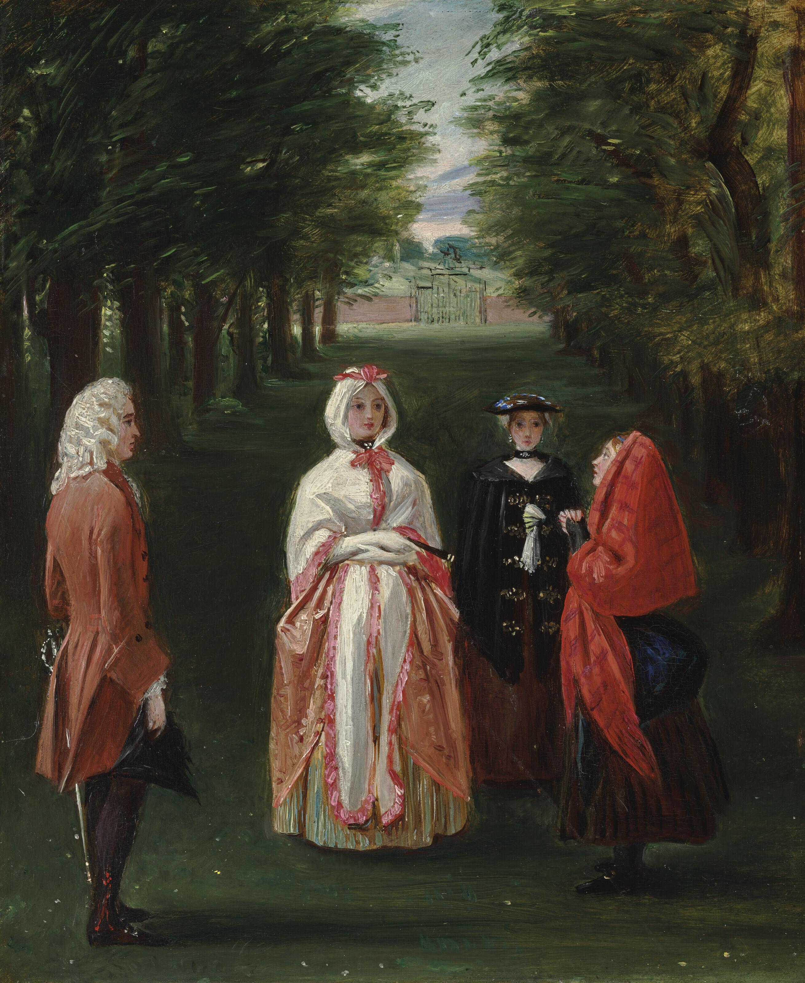 Charles Robert Leslie, R.A. - Jeanie Deans and Queen Caroline; a scene from Sir Walter Scott\'s The Heart of Midlothian