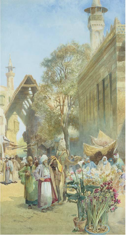 Charles Robertson - Flower Market In Damascus
