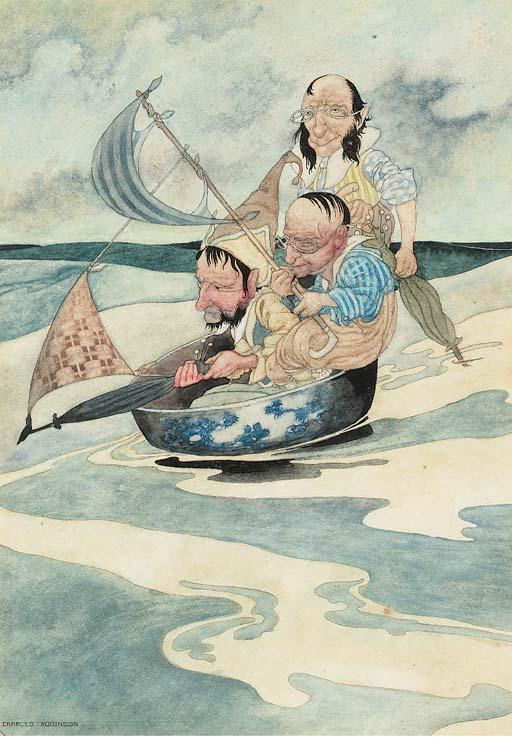 Charles Robinson - Three men in a tub
