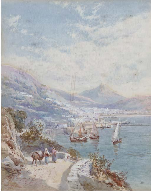 Charles Rowbotham - A quayside market, Italy; and A coastal road, Southern Italy