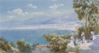 Charles Rowbotham - Figures coming from market on the Italian coast
