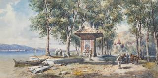 Charles Rowbotham - Turks At A Water Fountain By The Bosphorus