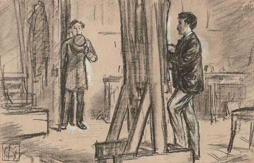 Charles Samuel Keene - An artist at work in his studio