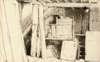 Charles Samuel Keene - Interior of The Artist\'S Studio, Circa 1857