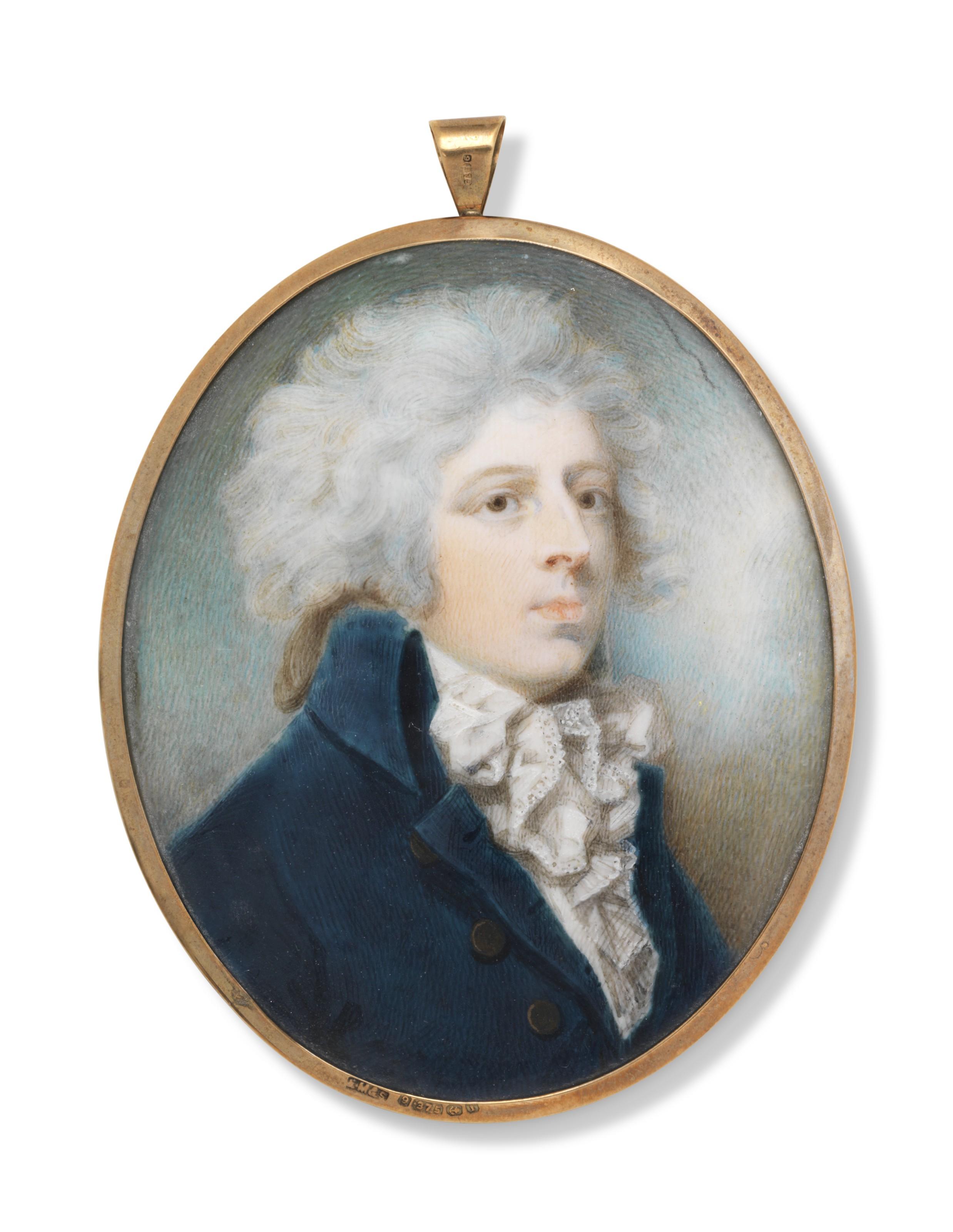 Charles Shirreff - William, 3rd Viscount Courtenay, later 9th Earl of Devon (1768-1835), in blue coat and lace cravat