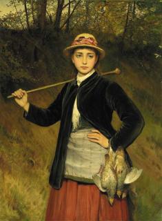 Charles Sillem Lidderdale, R.B.A. - A young girl carrying partridges