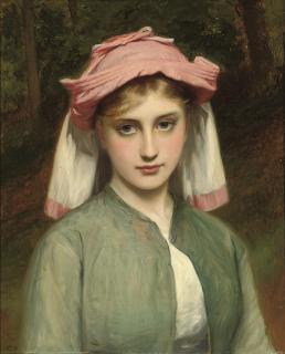Charles Sillem Lidderdale, R.B.A. - Portrait of a young girl in a forest
