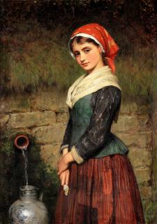 Charles Sillem Lidderdale, RBA - Girl by a well