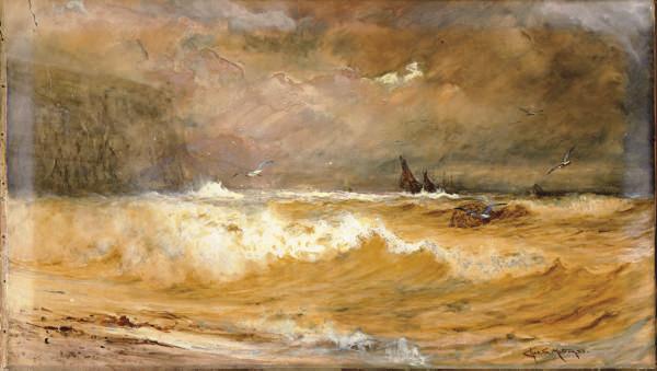 Charles Sims Mottram - A Stormy sea