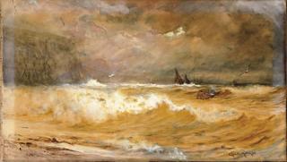 Charles Sims Mottram - A Stormy sea