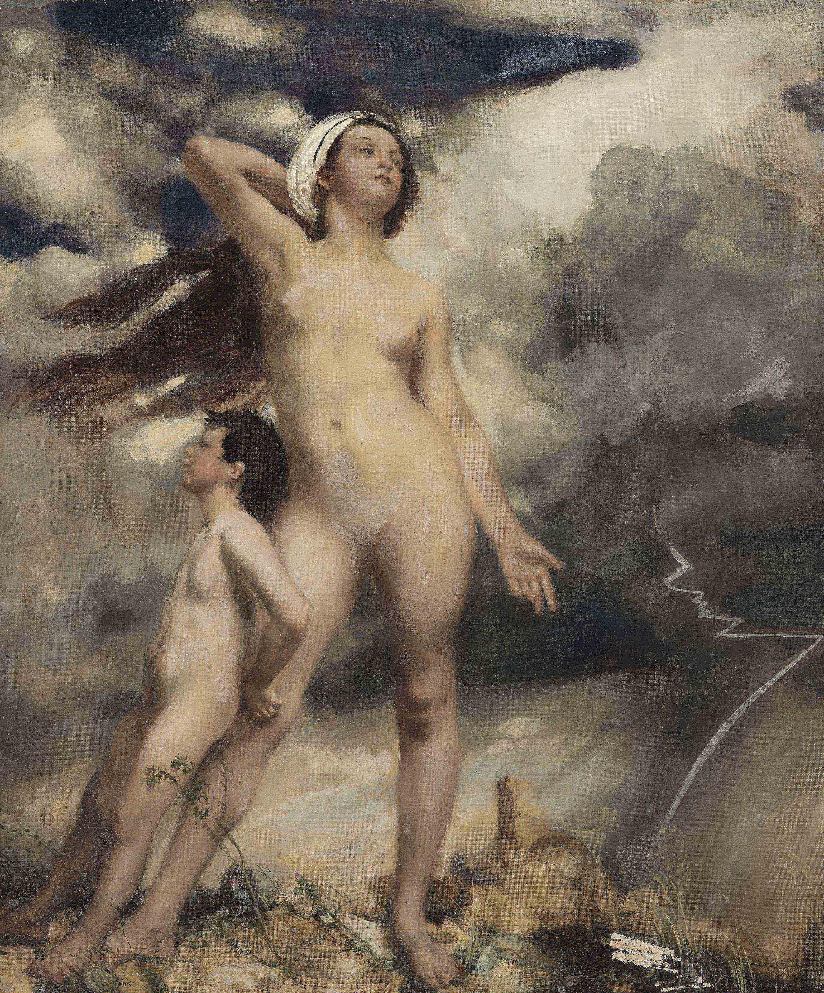 Charles Sims, R.A., R.W.S. - The storm