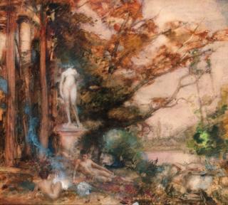 Charles Sims, R.A. - Figures in an enchanted Garden