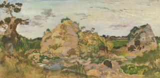 Charles Sims, R.A. - Landscape near Roquebrune, Provence
