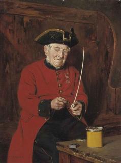 Charles Spencelayh, H.R.B.S.A., R.M.S., V.P.B.W.S. - A Chelsea Pensioner
