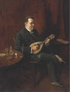 Charles Spencelayh, R.B.S.A., R.M.S. - The Mandolin Player