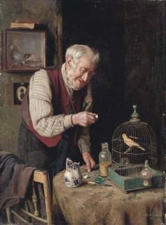 Charles Spencelayh - A Favourite Pet