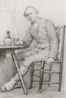 Charles Spencelayh - A gentleman seated at the table