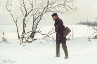 Charles Spencelayh - The Winter Traveller