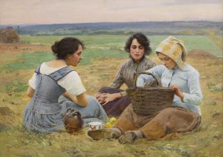 Charles Sprague Pearce - American lunch Break In The Fields