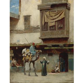 Charles Sprague Pearce - American The Pottery Seller In Old City Cairo