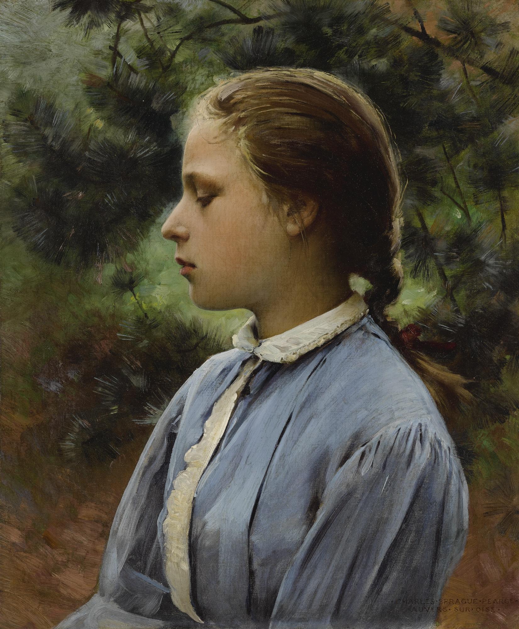 Charles Sprague Pearce - American Young Girl Of Auvers-Sur-Oise